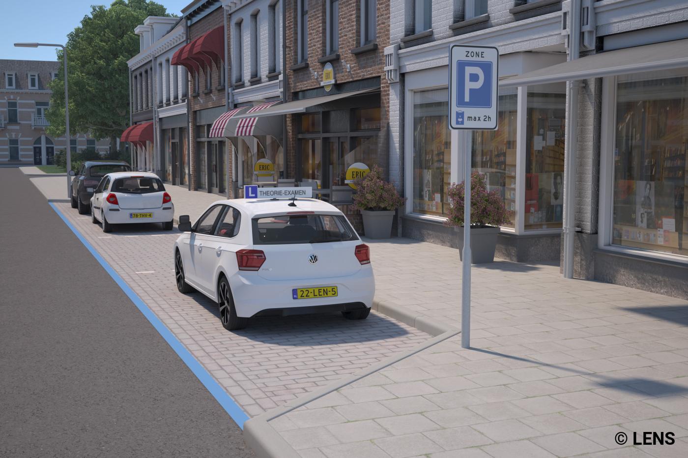 Waar stel je de parkeerschijf op in?