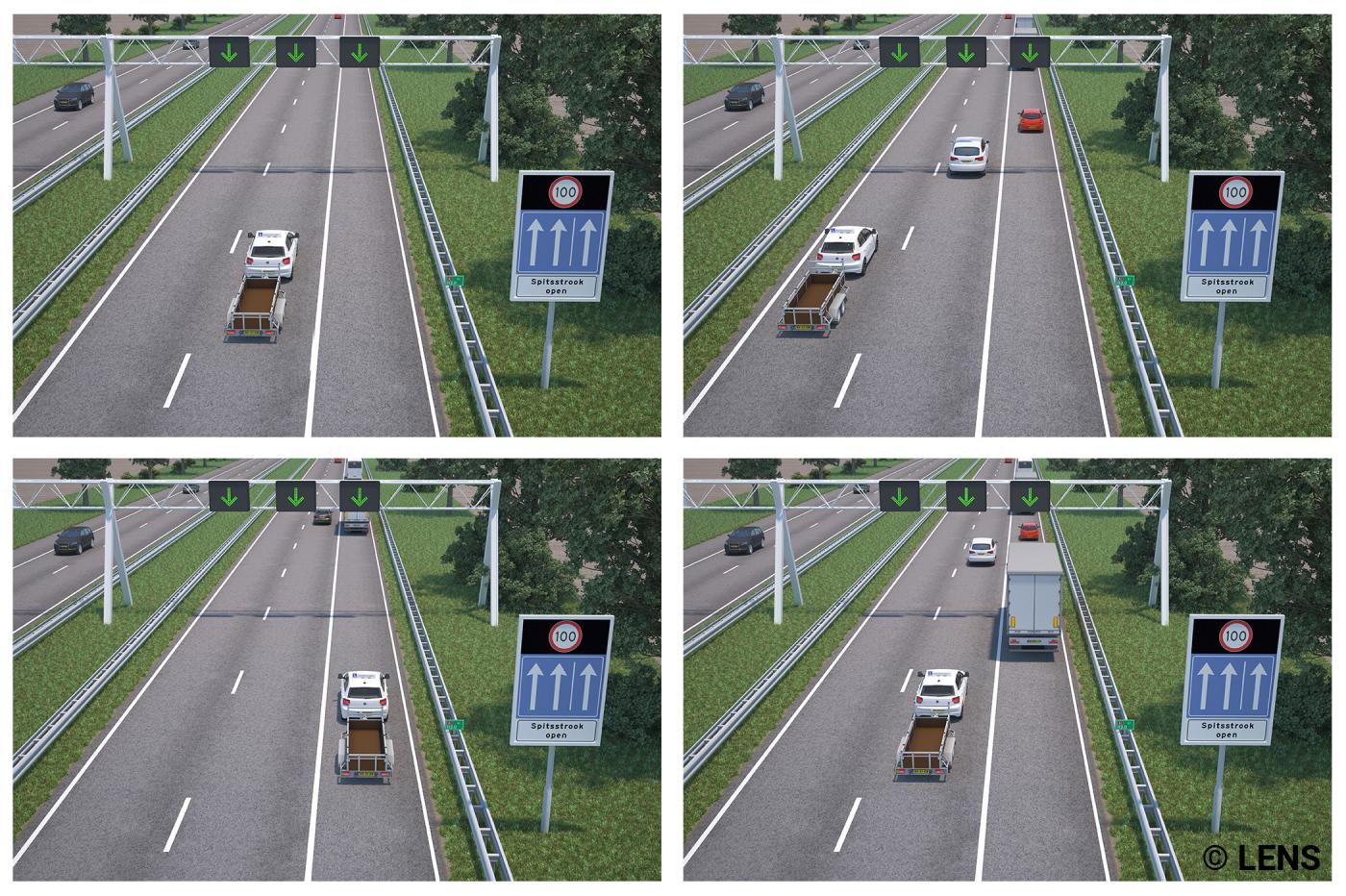 In welke situatie mag je zo blijven rijden?